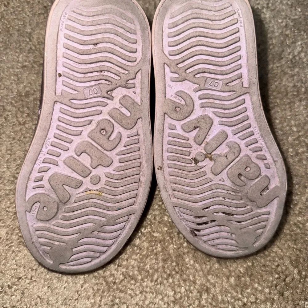 Native Shoes Toddler Glitter Slip-On Sneakers Purple Sparkle C7 Lightweight